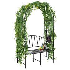 Steel Garden Arch With 2 Seat Bench For