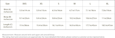 Size Chart For Uvoider Uv Compression Arm Sleeves Uvoider