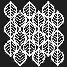 Art Deco Leaves 6 X 6 Doodling Template