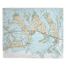 Details About Longshore Tides Arielle Fl Nautical Chart Fleece Blanket