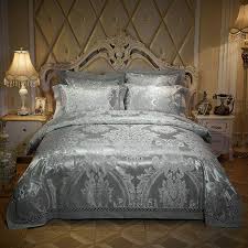 Luxury Bedding Set Gray Silver Queen