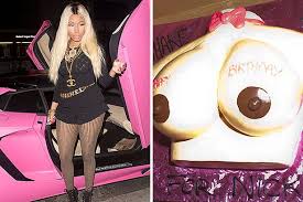 A pop out cake, popout cake, jump out cake, or surprise cake is a large object made to serve as a surprise for a celebratory occasion. Nicki Minaj Birthday Boob Cake Pop Star Gets Stripper Pole For Birthday And Arrives In 700k Car Mirror Online