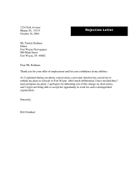 Letter Format For Rejecting Job Offer Fresh Thank You Doc India Best