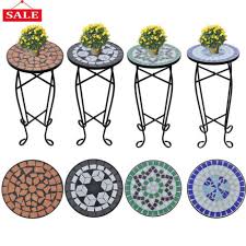 Small Round Garden Side Table Mosaic