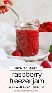 low sugar raspberry freezer jam