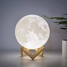 Amazon Com Brightworld Moon Lamp Moon Night Light 3d Printing 7 1in Large Lunar Lamp For Kids Gift For Women Usb Rechargeable Touch Contral Brightness Warm And Cool White Home Kitchen
