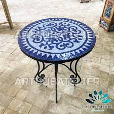 Mosaic Table Moroccan Mosaic Blue Round