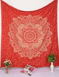 Red Lotus Ombre Wall Tapestry