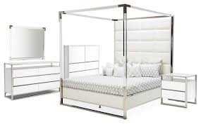 Experience luxurious comfort, whether calling it a night, catching a quick nap or just lounging about. Aico State St 4 Piece Metal Canopy Bedroom Set Contemporary Bedroom Furniture Sets By Massiano Houzz