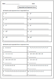 Exponents Worksheets Expanded Form