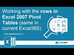 pivot tables in excel 2007 options in