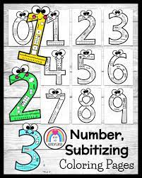 number subitizing coloring pages for