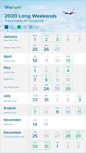 Le méridien kuala lumpur rewards staycation package is valid until 31 december 2019. Singapore Public Holidays 2020 Long Weekends Singsaver