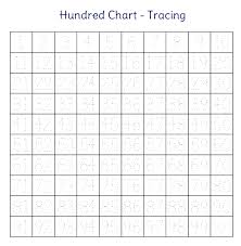 100 Chart Tracing Printable 100 Chart Printable Number