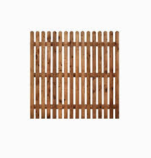 Picket Garden Fence Panel Flat Top Brown