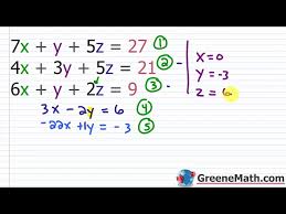 Linear Equations In Three Variables