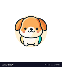 cute little dog kawaii sticker design