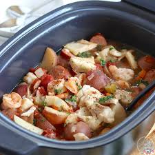 seafood stew in crockpot slow cooked eats