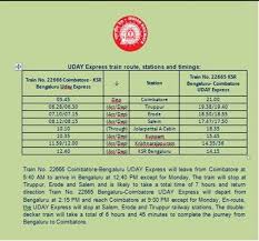 uday express train time table running