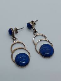 blue lapis pierced dangle earrings