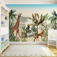 Bought this wallpaper for the kids room very nice and this is also a nice learning wall for the kids. Safari African Animals Kids Room Wallpaper
