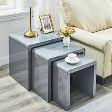 Grey Gloss Side Tables