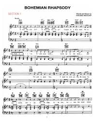 Piano sheet music for bohemian rhapsody for piano, composed by queen for piano. Bohemian Rhapsody Sheet Music Queen