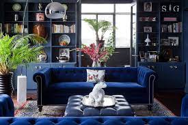 Sapphire Blue Living Room Sofas Design