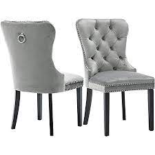 Midnight velvet only conducts business in the usa and uses cookies. Amazon Com Velvet Dining Chairs Set Of 2 Elegant Tufted Button Dining Chair Upholstered Velvet Armless Chair With Nailhead Trim And Back Chrome Ring Pull Gray Chairs
