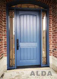 Blue Entry Door With Sidelights And