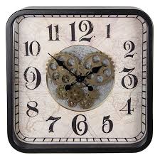 6kl0711 Clock 48 48 Cm Black Mdf Metal