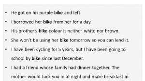 sentences with bike bike in a sentence