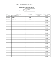 Petty Cash Log Templates Forms Excel Word Template Lab Form