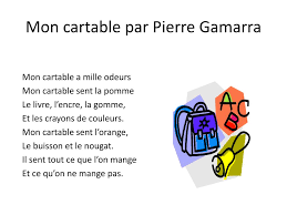PPT - Mon cartable par Pierre Gamarra PowerPoint Presentation, free  download - ID:2290603