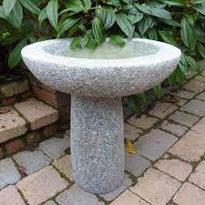 Natural Granite Grey Stone Garden Birdbath