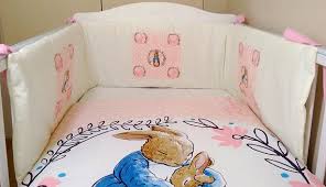 peter rabbit baby bedding set pink and