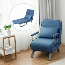 Lounge sofa floor recliner futon couch folding chair cushion fabric living black. Costway Blue Folding Sofa Bed Sleeper Convertible Arm Chair Lounge Couch 5 Position With Pillow Futon Hw59438bl The Home Depot