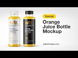 orange juice bottle mockup