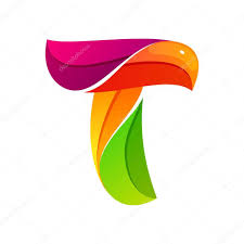 T Letter Logo Formed By Twisted Lines Stock Vector
