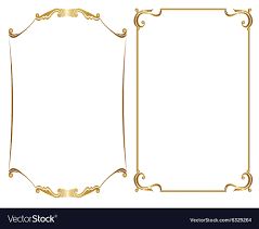 two gold frame royalty free vector