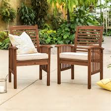 Walker Edison Acacia Patio Chairs With