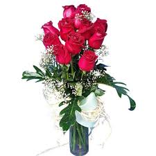 Place a grouping of 4 or 5 flowers around the. Red Roses Vase Flowers By Jack Koh Samui Florist