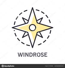 Windrose Icon Compass Rose Eight Principal Winds Nautical