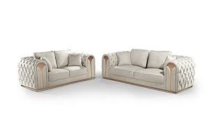 Divani Casa Dosie Modern Beige Fabric Sofa Loveseat Set
