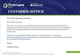 Notice of change on terms and conditions. First Capital Bank Zimbabwe On Twitter Important Customer Notice New Rtgs Operating Timelines We Advise Of A Change In The Online Rtgs Operational Timelines During The Current Covid 19 Lockdown Period Https T Co 4jrwsctnaa