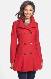 Guess Skirted Wool Blend Coat