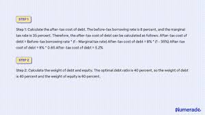 optimal debt ratio of 40 percent