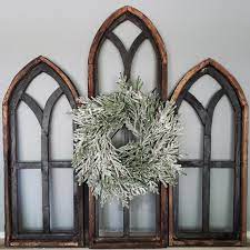black window frame cathedral style arch