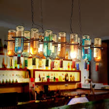 27 5 39 Wide Colorful 2 Lights Pendant Lighting Vintage Metallic Wine Bottle Island Lamp For Living Room Beautifulhalo Com