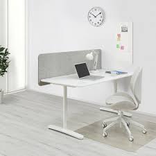 Ikea galant corner desk top only, beech wood surface. Bekant Desk With Screen White Grey Ikea